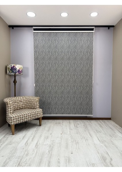 Eva Serisi – Su Yolu Desenli Çift Mekanizmalı Siyah Perde indirimleri