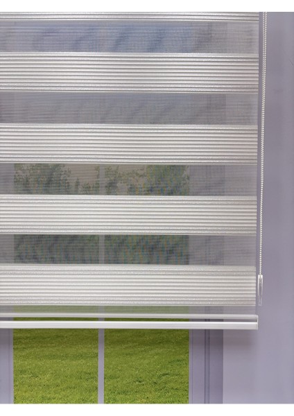 Anka Serisi Gri Simli Zebra Perde – Gündüz Gece Kullanım, Stor Mekanizmalı