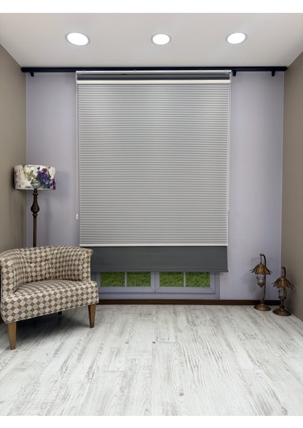 Luna Serisi Beyaz Tül Antrasit Gri Stor Perde Işık Kontrollü, Çift Mekanizmalı, Kolay Montaj indirimleri
