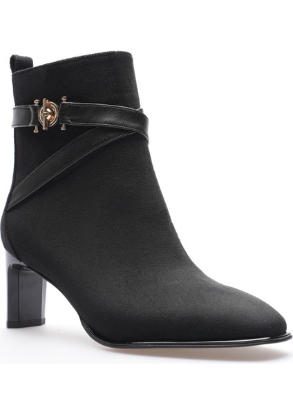 Kadın Süet Bot Lastikli Gold Aksesuarlı Siyah Esmira fırsatları