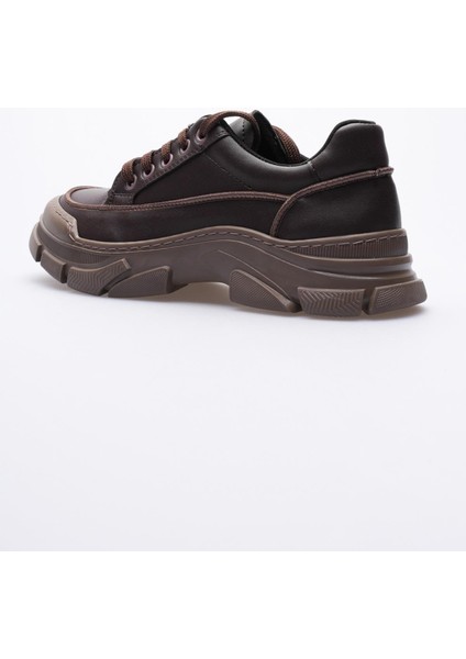 Kadın Deri Sneaker Bağcıklı Spor Ayakkabı Kahve Mareo fırsatları