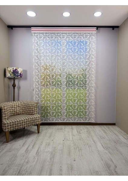 Nova Serisi – Üç Yaprak Desenli Çift Mekanizmalı Pembe Perde