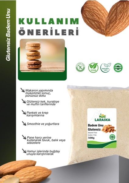 Glutensiz Badem Unu 500G- Almond Flour Gluten Free Vegan