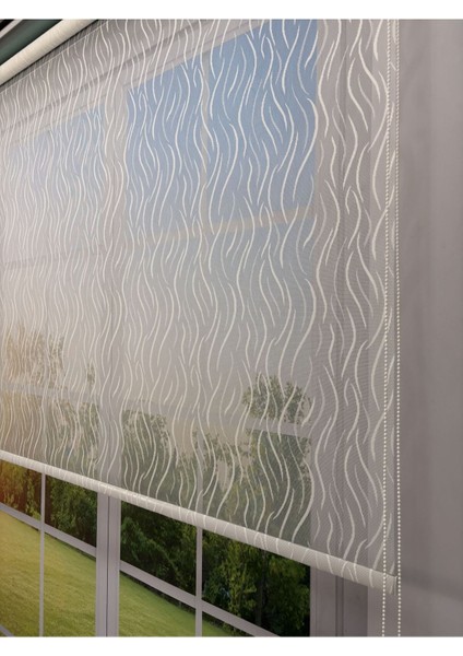 Eva Serisi – Su Yolu Desenli Çift Mekanizmalı Petrol Yeşili Perde modelleri