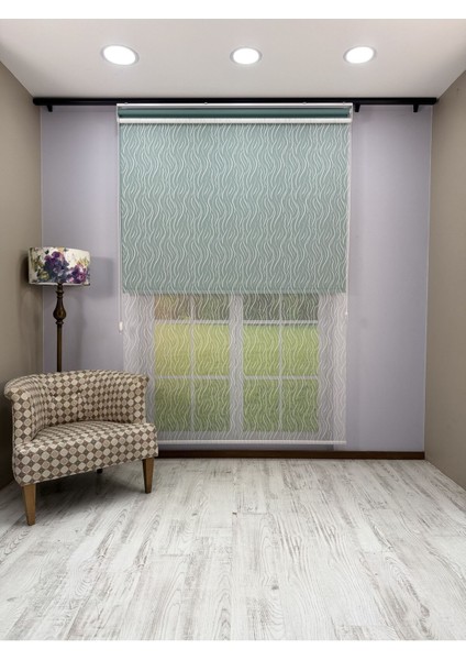 Eva Serisi – Su Yolu Desenli Çift Mekanizmalı Petrol Yeşili Perde fırsatları