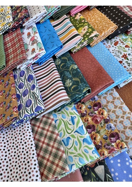 25’li Patchwork Kumaş Seti – 20×20 cm %100 Pamuk Eko-Saten – El Işleri Için Ideal Seçim modelleri