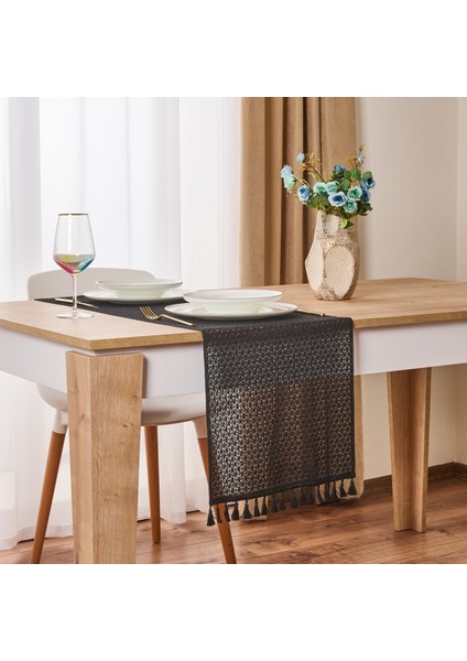 Soft Santa Runner - Siyah - 35X145 cm