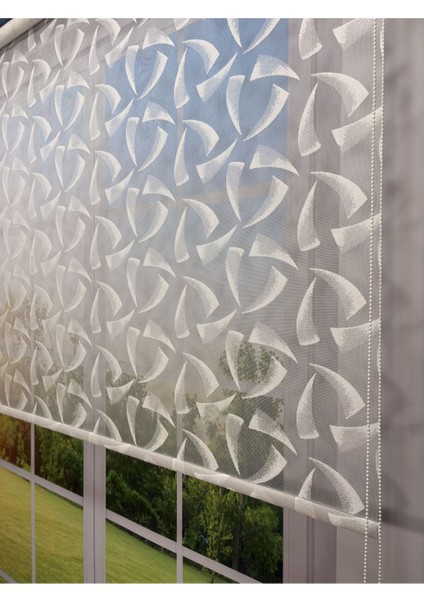 Nova Serisi – Üç Yaprak Desenli Çift Mekanizmalı Mavi Perde modelleri