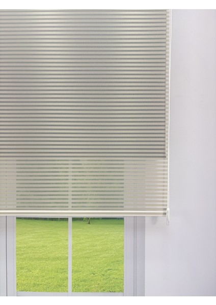 Luna Serisi Açık Gri Tül Siyah Stor Perde Işık Kontrollü, Çift Mekanizmalı, Kolay Montaj fiyatları