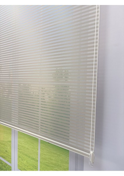 Luna Serisi Açık Gri Tül Siyah Stor Perde Işık Kontrollü, Çift Mekanizmalı, Kolay Montaj modelleri