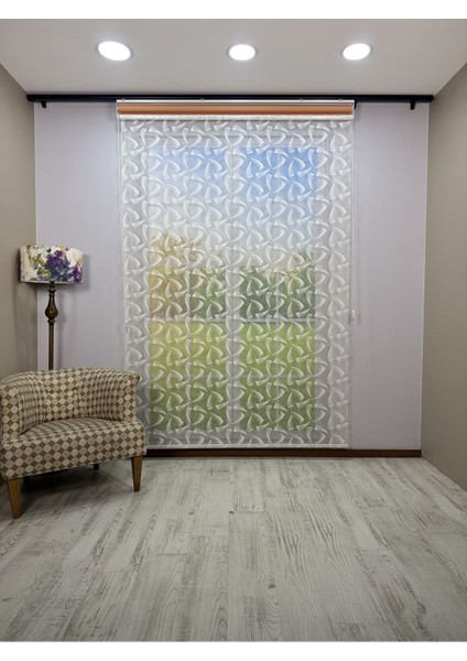 Nova Serisi – Üç Yaprak Desenli Çift Mekanizmalı Turuncu Perde