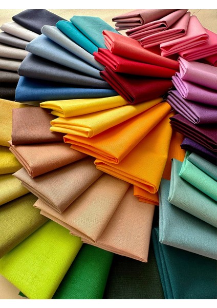 Renkli Düz %100 Pamuk Kumaş Seti – 50 Adet 20X20 cm Patchwork ve Dikiş Için fırsatları