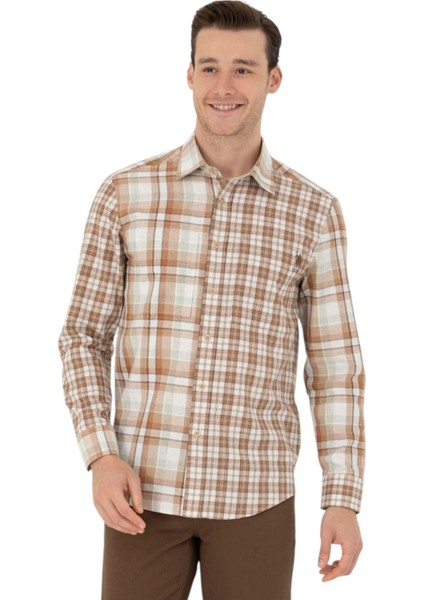 Erkek Kum Uzun Kollu Gömlek