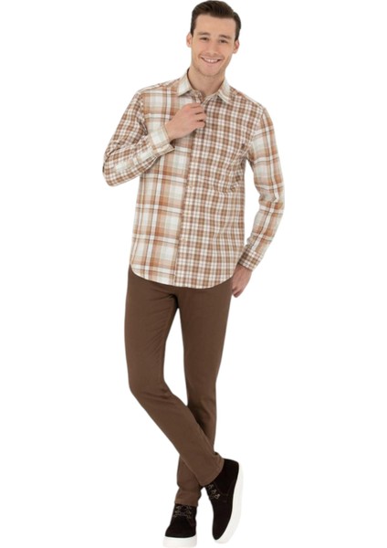 Erkek Kum Uzun Kollu Gömlek modelleri