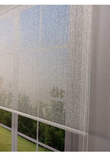 Olympos Serisi – Kırçıl Desenli Çift Mekanizmalı Beyaz Tül Turuncu Stor Perde modelleri