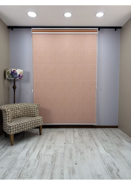 Olympos Serisi – Kırçıl Desenli Çift Mekanizmalı Beyaz Tül Turuncu Stor Perde indirimleri