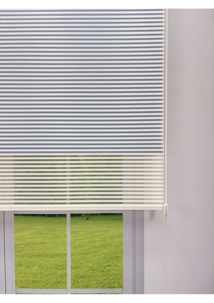 Luna Serisi Beyaz Tül Mavi Stor Perde Işık Kontrollü, Çift Mekanizmalı, Kolay Montaj fiyatları