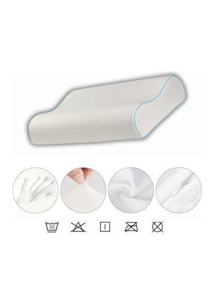 Çift Taraflı Visko Boyun Destek Yastığı, Visco Boyun Yastığı, Büyük Boy Çift Taraflı Yastık, Ortopedik Yastık, 60X40X14-12 cm fiyatları