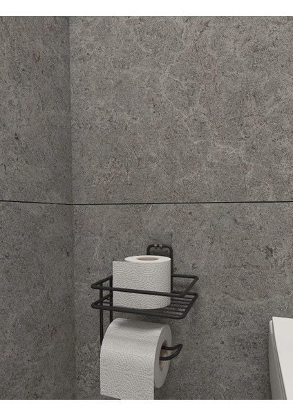Yapışkanlı Tuvalet Kağıtlığı Tutacağı Askısı Mat Siyah Metal Tuvalet Kağıtlık Tuvalet Kağıdı Düzenleyici