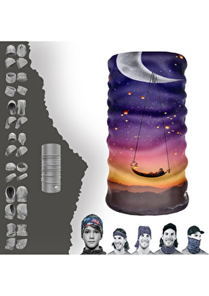 Manzara Temalı Boyunluk Bandana Polyester Malzemeden Üretilmiş 4 Mevsim Kullanım fiyatları