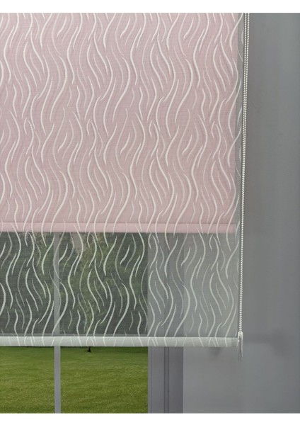 Eva Serisi – Su Yolu Desenli Çift Mekanizmalı Pembe Perde fiyatları