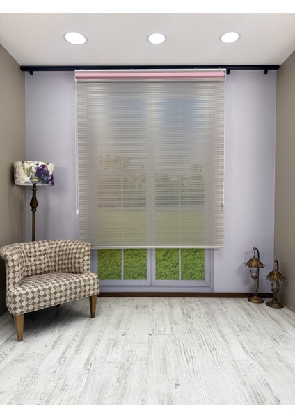 Luna Serisi Açık Gri Tül Pembe Stor Perde Işık Kontrollü, Çift Mekanizmalı, Kolay Montaj fırsatları