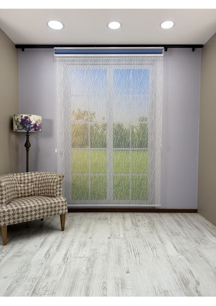 Eva Serisi – Su Yolu Desenli Çift Mekanizmalı Mavi Perde fırsatları