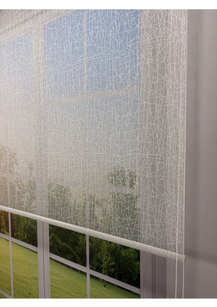 Olympos Serisi – Kırçıl Desenli Çift Mekanizmalı Beyaz Tül Açık Gri Stor Perde modelleri