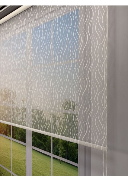 Eva Serisi – Su Yolu Desenli Çift Mekanizmalı Antrasit Gri Perde fiyatları