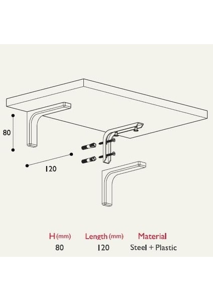 Hırdavat Duvar Raf Altı Bağlantı Kapaklı 12CM (2 Adet) modelleri