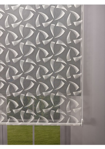 Nova Serisi – Üç Yaprak Desenli Çift Mekanizmalı Antrasit Gri Perde fiyatları