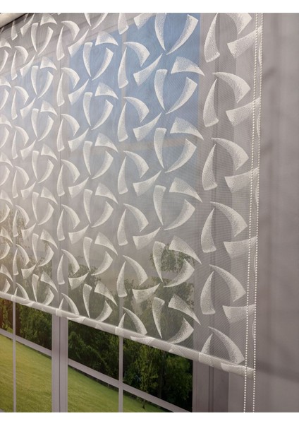 Nova Serisi – Üç Yaprak Desenli Çift Mekanizmalı Antrasit Gri Perde modelleri