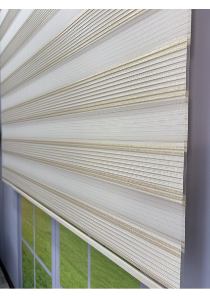 Anka Serisi Gold Simli Zebra Perde – Gündüz Gece Kullanım, Stor Mekanizmalı modelleri