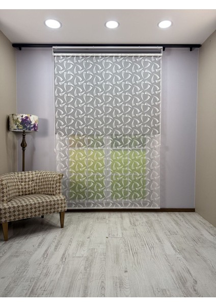 Nova Serisi – Üç Yaprak Desenli Çift Mekanizmalı Antrasit Gri Perde fırsatları