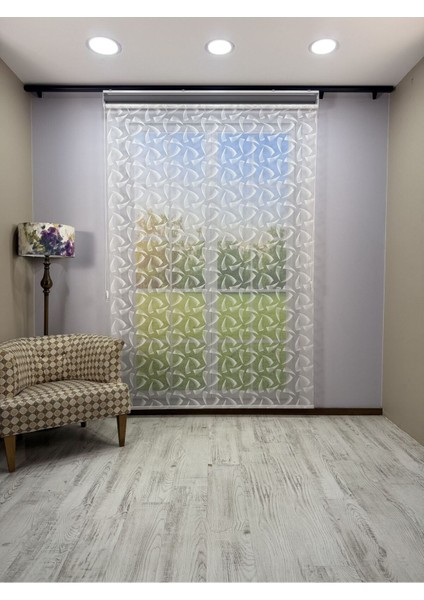 Nova Serisi – Üç Yaprak Desenli Çift Mekanizmalı Antrasit Gri Perde