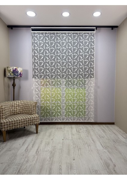 Nova Serisi – Üç Yaprak Desenli Çift Mekanizmalı Siyah Perde fırsatları