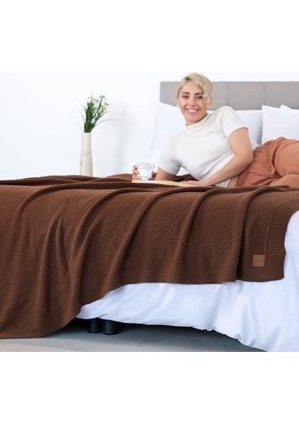 Yumuşak Örgü Battaniye Oeko-Tex Sertifikalı, Nefes Alabilir, Her Mevsim Için Çok Yönlü Örtü Meggie 200 x 220 cm ( ) fiyatları