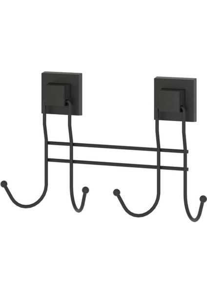 Delme Vida Matkap Yok! Yapıskanlı Dörtlü Askılık Mat Siyah EF252