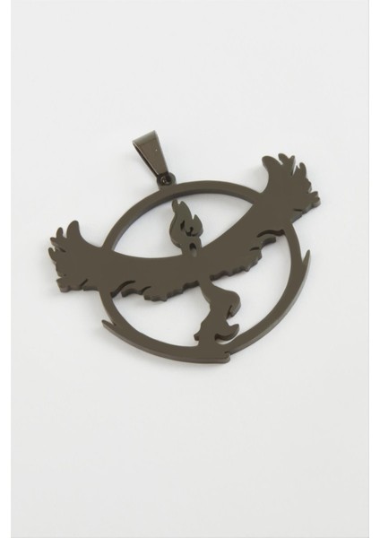 Resveq Kuş Çelik Kolye Ucu 3 Cm-Siyah