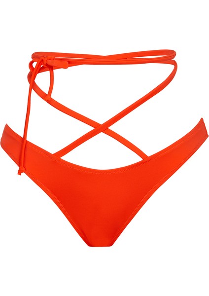 Turuncu Kadın Bağcıklı Bikini Altı