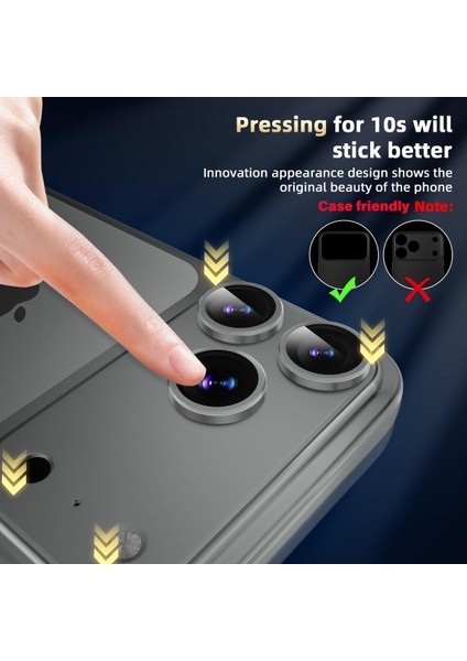 iPhone 17 Pro Uyumlu Çerçeveli Tam Koruma Gümüş Kamera Lens Koruyucu modelleri