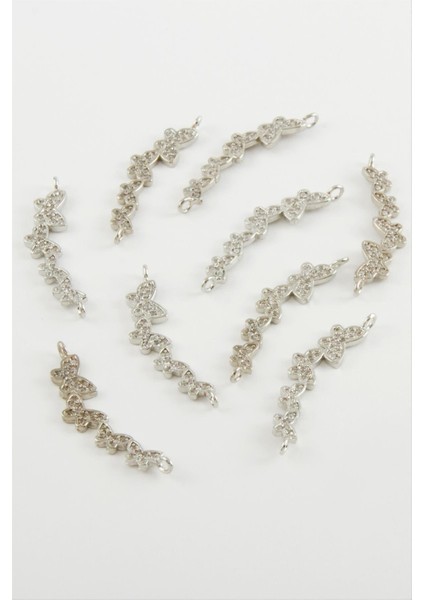 Resveq Kelebek Zirkon Taşlı Bileklik Aparatı 1 Adet-Gümüş Rengi fiyatları