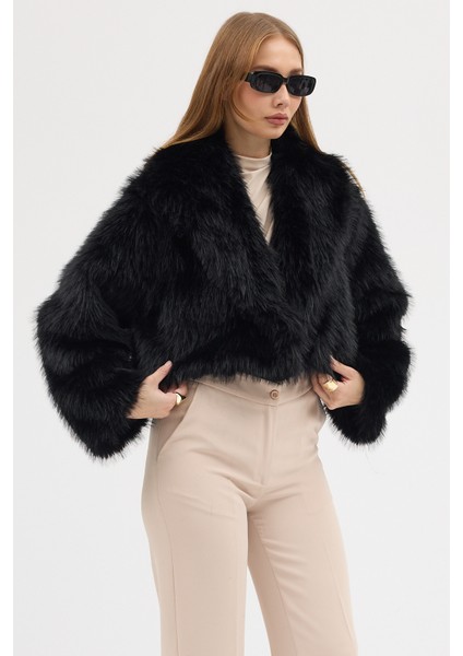 Kadın Premium Yakalı Kısa Suni Kürk