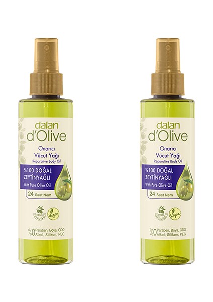 D'olive %100 Zeytinyağlı Onarıcı Vücut Yağı 200 ml x 2 Adet