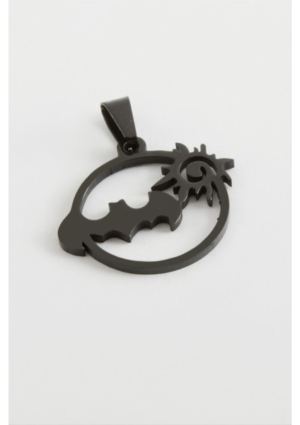 Resveq Yarasa Çelik Kolye Ucu 2 Cm-Siyah