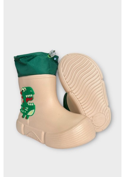 Çocuk Kışlık Su Geçirmez Yağmur Botu Bej
