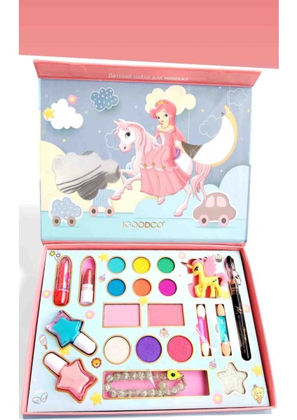 Çocuk Makyaj Seti “unicorn ve Prenses” – Far Paleti, Rujlar, Parlatıcılar, Bileklik, Stickerlar fırsatları