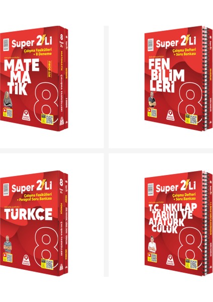 Örnek Akademi 8. Sınıf Süper Ikili Tüm Dersler Seti 4 Kitap Örnek