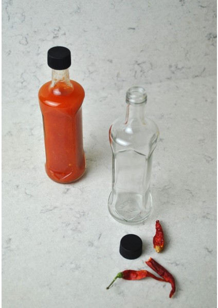 2'li 100 ml Şeffaf Sos Şişesi Siyah Sızdırmaz Kapaklı 100 cc Sosluk Cam Şişe 2 Adet modelleri