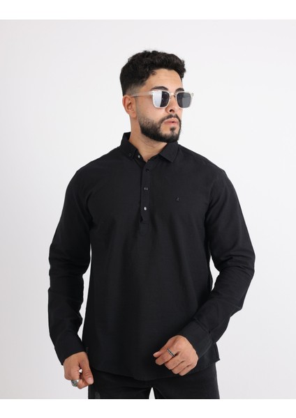 Flam Keten Günlük Minimalist Tarz Erkek Gömlek fiyatları
